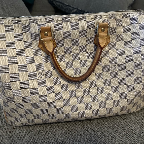 Louis Vuitton Bandoulière Speedy 30 EUC, gorgeous damier azure print make offer! - Picture 1 of 16